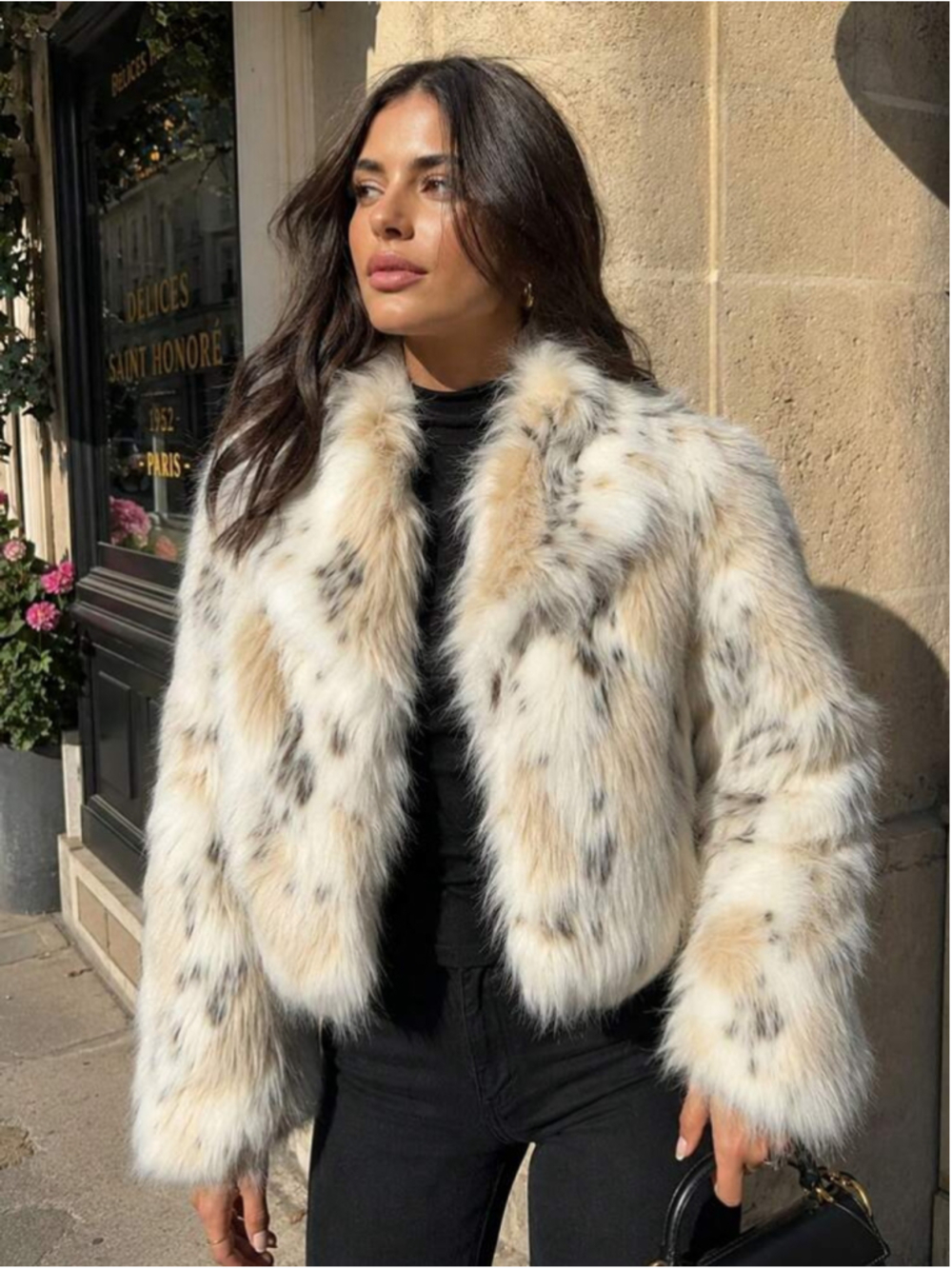 Zara ZW Collection Faux Fur Short Coat – Size S